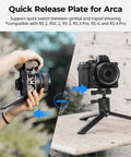 Photographer adjusts Z50 II Base Plate For Nikon Z50 II Aluminum Alloy Bottom Mount Plate With Arca Swiss Quick Release on tripod