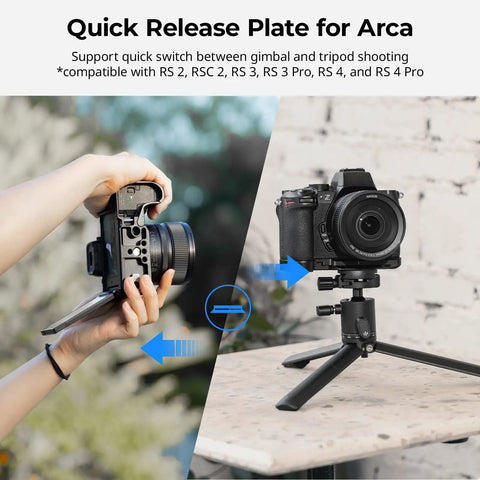 Photographer adjusts Z50 II Base Plate For Nikon Z50 II Aluminum Alloy Bottom Mount Plate With Arca Swiss Quick Release on tripod