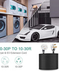 Dryer Extension Cord 3 Prong 50 Feet Heavy Duty NEMA 10-30P To 10-30R With Lighted End 125V 250V UL Listed for home and EV use