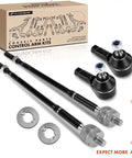 Front Inner And Outer Tie Rod End Kit For Mitsubishi Mirage And Mirage G4 2014 2015 2017 2018 2019 2020 2021 2022 2023 Replace Worn Tie Rods To Fix Loose Or Shaky Steering And Annoying Squeaks. black tie rod ends and adjustable steering rods with box