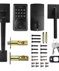 Keyless Entry Door Lock And Handleset In Matte Black With Electronic Keypad Deadbolt Front Door Lock Set With Reversible Handles