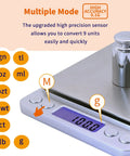 Pro Grade 3000g Kitchen Scale With 0.1g Precision Digital Food Scale displaying unit modes and tare button