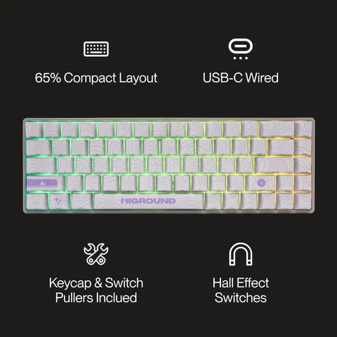 Next Level 65 Percent Mechanical Gaming Keyboard With Usb Wired Pc Setup, featuring a compact layout and RGB lighting.