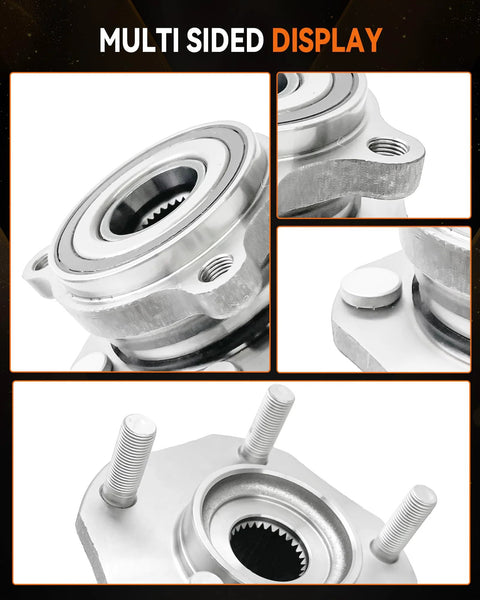 Front Wheel Bearing Hub Assembly 513357 2 Pack For Nissan Rogue 2014 To 2023 Qashqai 2017 To 2018 Rogue Sport 2017 To 2022 Front Left Or Front Right Side 5 Lug With ABS Compatible Built Tough Wheel Hub Replacement, multi-sided display.