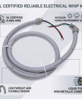 Non Metallic Liquid Tight Conduit Whip Kit 6Ft Coded Cable 8Awg 3Conductor Copper Wire flexible design for outdoor use.