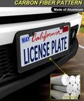 Matte Black License Plate Frames Made From Aluminum Heavy Duty Car Tag Covers, showing front mount with California plate