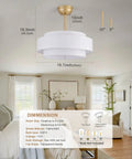 XINGSIYUELYX Gold Ceiling Fan in living room with white shade, dimensions 19.7x18.3 inches, translucent blades.