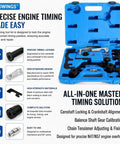 BMW Timing Tool Kit With Camshaft Locking And Crankshaft Alignment Set For N47 N47S N57 2.0L 3.0L Diesel Engines in blue molded case.