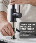 Installing Slick Matte Black Kitchen Faucet With Pull Down Spray And Smooth Single Handle Control Built Like A Brick House.