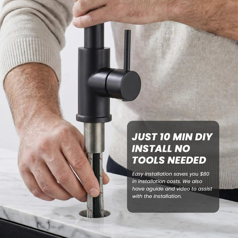 Installing Slick Matte Black Kitchen Faucet With Pull Down Spray And Smooth Single Handle Control Built Like A Brick House.