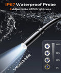 Endoscope Camera With Light Handheld Borescope 4.3 Inch IPS Color Screen Real Time HD Inspection 178 Degree Wide Angle Portable Tool For Pipes Engines Roof Gutters And Other Tight Spots Your Go To Home Auto DIY Companion waterproof probe with adjustable LED brightness