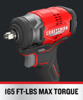 Bare Cordless Three Eighths Inch Drive Impact Wrench 165 Ft Lbs Max Torque Hog Ring Anvil Variable Speed Trigger