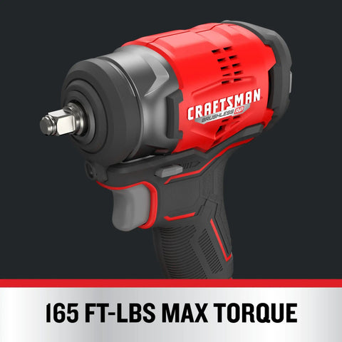 Bare Cordless Three Eighths Inch Drive Impact Wrench 165 Ft Lbs Max Torque Hog Ring Anvil Variable Speed Trigger