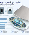 Ultra Accurate 0.01g Lab Digital Scale With 5000g Capacity, showing stainless steel pan and LCD display for weighing