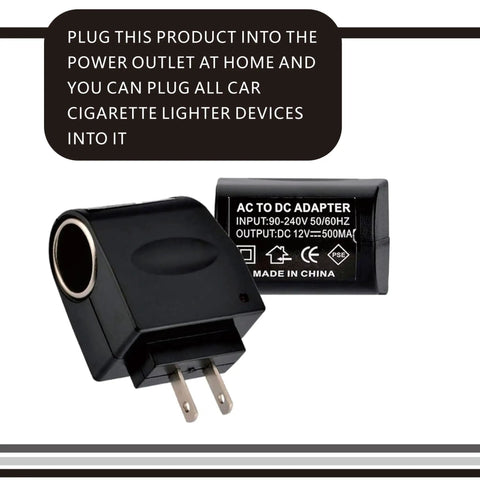 Universal Car Cigarette Lighter Adapter AC To DC Power Converter 220V To 12V Vehicle Outlet Transformer with plug and adapter.