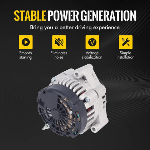 Plug And Play Replacement Alternator For Cadillac Escalade 2002 2004 Escalade EXT 2002 2004 shown from side view