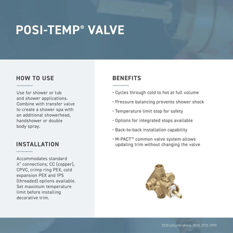 Guide on Kingsley Posi-Temp Shower Trim Kit Chrome With Eco Performance WaterSense Pressure Balancing Design Valve Installation