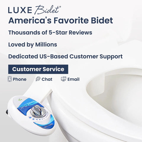 Non Electric Bidet Attachment For Toilet Seat With Adjustable Water Pressure And Rear Wash Single Nozzle in blue finish.