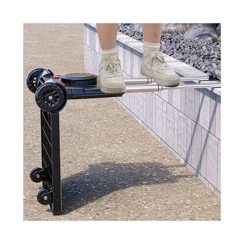 Heavy Duty Folding Hand Truck And Portable Flat Cart For Easy Transport Black Trolley Haul Heavy Loads At Home Or On The Go With Large Capacity And Smooth Four Wheel Mobility For Groceries Tools And Camp Gear, black folding 4-wheel hand truck on pavement