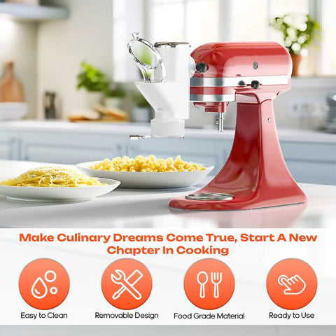 Upgrade Your Pasta Game With This Gourmet Press Attachment For Stand Mixers Featuring 7 Interchangeable Plates kitchen setup