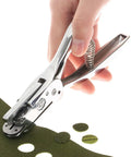Hand Held Slot And Thirteen Millimeter Round Hole Punch Tool 2-In-1 Diy Puncher for ID card badges cutting green material