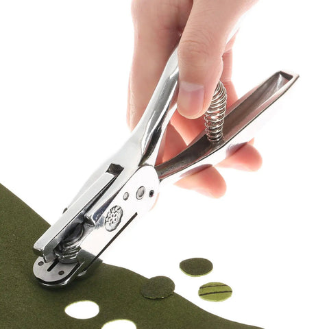Hand Held Slot And Thirteen Millimeter Round Hole Punch Tool 2-In-1 Diy Puncher for ID card badges cutting green material