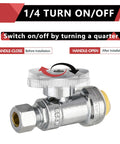Pack Of Five Push Fit Quarter Turn Straight Stop Valves Water Shut Off Half Inch Push To Three Eighth Inch Compression