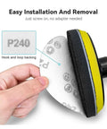 Grab This Rad 10 Pack Of Assorted Sanding Discs For A Sweet Smooth Finish On Wood Or Metal With Hook And Loop Backing That Grabs Hard To Keep It All Secure While You Work Up A Storm, showing P240 grit sanding disc with hook and loop backing.