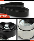 Close-up of serpentine belt, tensioner, and pulley in Serpentine Belt Drive Kit For Nissan Altima 2007-2013 2.5L With 87.95 Inch Belt And Tensioner
