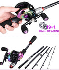 Telescopic Fishing Rod And Reel Combo 1.8m 2.1m M Power Carbon Fiber Baitcasting 5 Or 6 Sections Rod With 18 Plus 1BB Left Or Right Hand Casting Reel Fishing Set Bundles 1.8m Right Hand