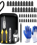Tire Screw Plug Repair Kit No Tire Removal Sidewall Compatible Patch Plug Tool With Portable Storage Bag components displayed