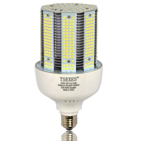 120W LED Corn Cob Bulb With E26 E39 Mogul Base 6000K Daylight 18000 Lumens Instant On 360 Degree Beam For Garage