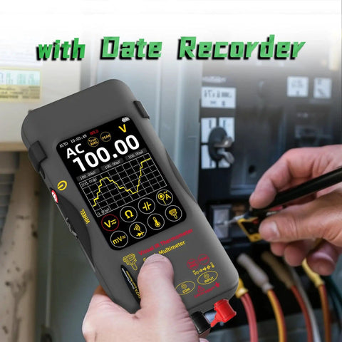 Thermal Camera Multimeter With Macro Lens And Date Recorder in use, Pro Grade 320x320 IR Resolution, 3.98 Inch Touch LCD visible