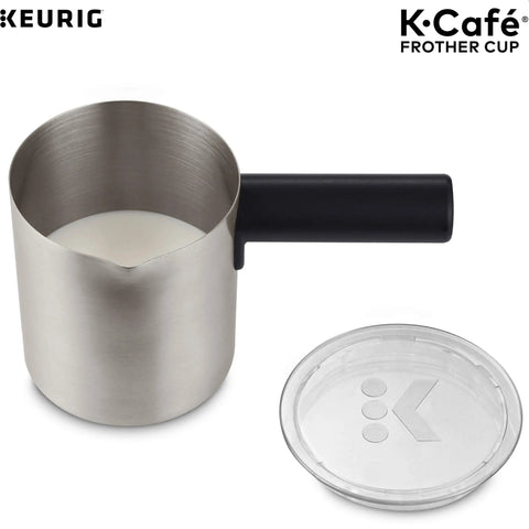 Non Dairy Milk Frother For K-Café Coffee Makers Only, Hot And Cold Frothing, 34-Ounce Capacity, Charcoal Finish with Lid