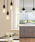 Pendant lights with 4 Pack Clear Glass Lamp Shade Cylinders 5.5 Inch High 3.5 Inch Diameter With 1.65 Inch Fitter Replacement