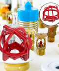 Bad Boy Fire Sprinkler Head Guard Cage To Dodge Dents And Kick Damage Real Quick On 3 34 Inch Fixtures in red metal surrounded by sprinkler nozzles.