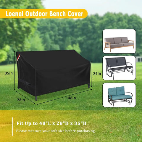 Outdoor Loveseat Cover For Two-Person Glider Benches And Sofas, Waterproof Patio Furniture Cover, size 48L x 28W x 35H