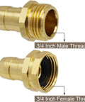 Durable Garden Hose Repair Kit For 3/4 And 5/8 Inch Hoses With Rust Resistant Aluminum Male Female Connectors, Stainless Steel Clamps And Extra Washers To Fix Leaks Fast On Faucets Or Sprinklers, 3/4 inch male and female thread connectors