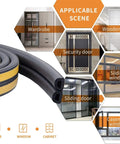 Tough As Nails Weather Stripping Door Seal Strip designed to snap tight against gaps for doors and windows in black.