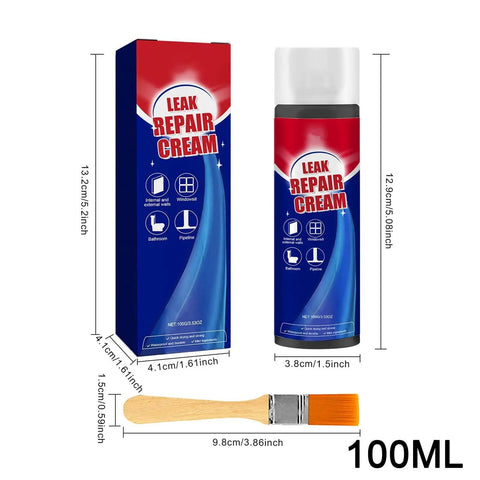 Flexible Waterproof Leak Repair Liquid Sealant That Beats Water On Roofs Walls Gutters And Concrete, 100ML tube and brush.