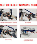 Kickass 1500 Watt Belt Sander With High Output Vfd Controller 72 By 2 Inch Wide Belt Grinder showcasing various grinding positions.