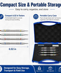 Premium Mohs Hardness Test Kit 2 to 9 Scale With 4 Testing Pencils And Glass Plate For Rock Hounds Gem Nerds And Geology Buffs Lab Grade Precision Quick Mineral ID And Accurate Hardness Readings, 6.02 in case