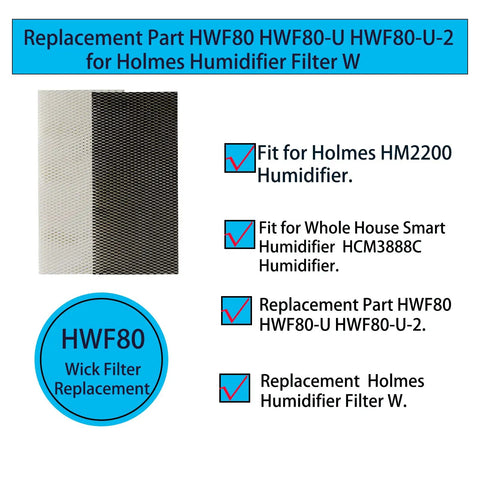 Humidifier Wick Replacement Filters For Holmes HM2200 And Wemo HCM3888C No Brainer Easy Install For HWF80 Series HWF80 U 2 Pack