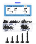 Sheet Metal Screws Assortment Kit 125 Pack For Wood And Furniture With Five Sizes M3x8 M3x10 M3x12 M3x16 M3x20 in box