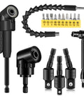 Flexible Drill Bit Extension Set With 105 Degree Right Angle Drill Attachments Reaches Tight Corners And Narrow Spaces