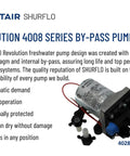 SHURflo Revolution 4008 Series By-Pass Pump with one-piece diaphragm design for RV and marine use.