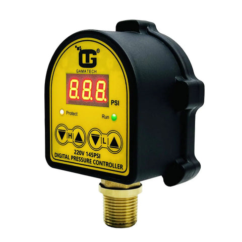 Digital Adjustable Pressure Switch Controller For Water And Air Pumps 220V 145 PSI One Half Inch Male NPT Thread Pro Grade Replacement