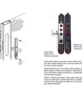 Diecast Black Flush Sliding Screen Door Latch For Mortise Mounted Doors, Nonhanded Replacement Handle installation diagram