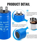 150uF Motor Start Capacitor CD60 For 250VAC Electric Motors 50/60Hz, blue polypropylene film and aluminum shell