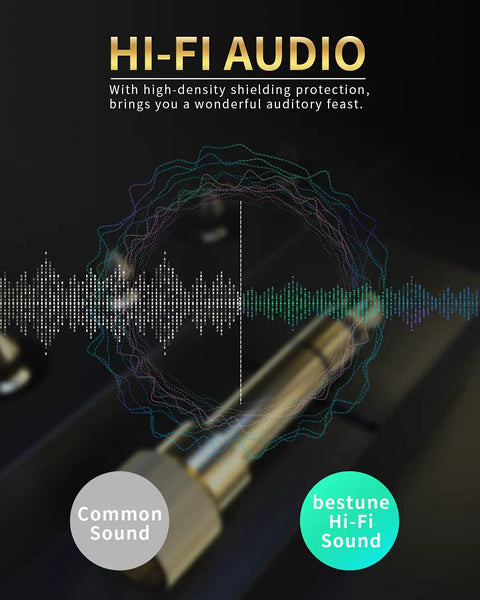Dope Hella Smooth 6.35Mm To 3.5Mm Audio Adapter Gold Plated Screw On Stereo Jack Connector with sound wave graphic.